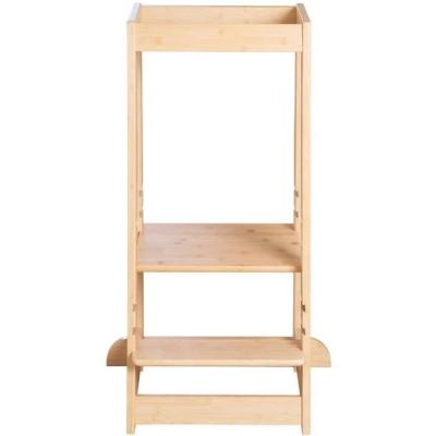 Tour d'apprentissage Montessori Roba - Bambou FSC - Réglable à 3 niveaux - Naturel