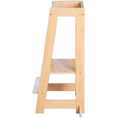 Tour d'apprentissage Montessori Roba - Bambou FSC - Réglable à 3 niveaux - Naturel