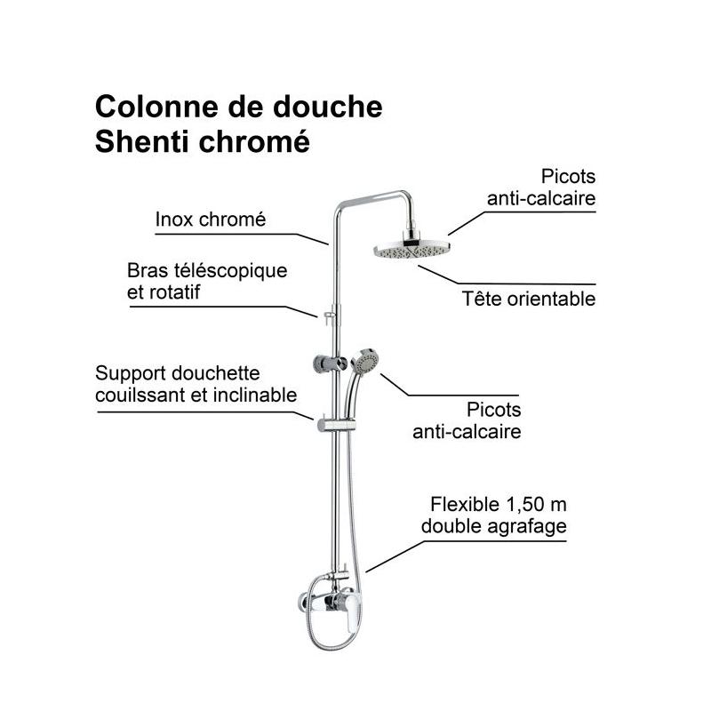 Découvrez la Colonne de douche SHENTI - Chromé!