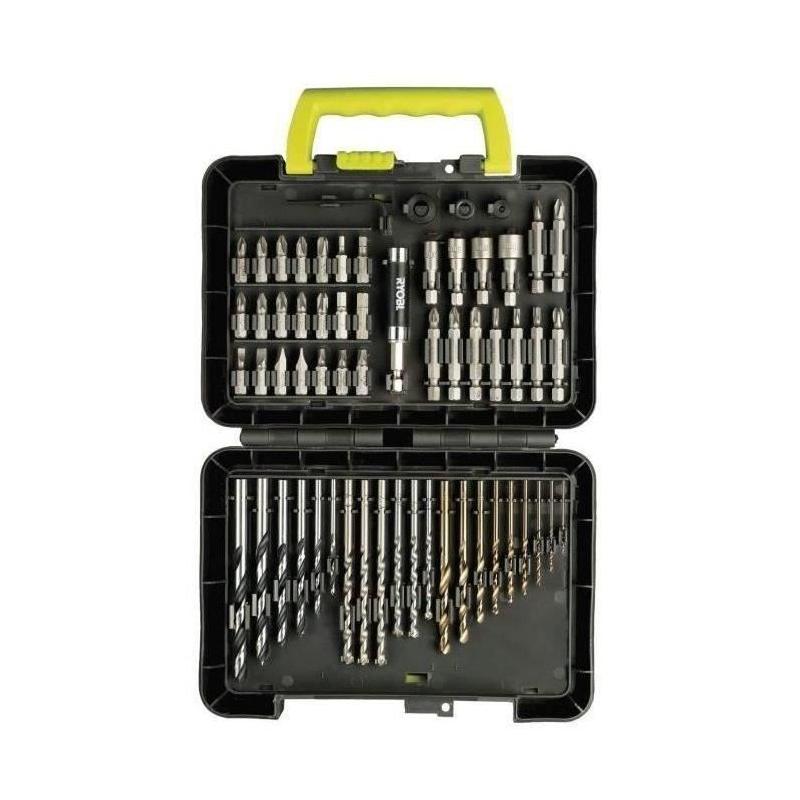 Coffret 60 accessoires perçage et vissage RYOBI - Forets bois, béton, métal
