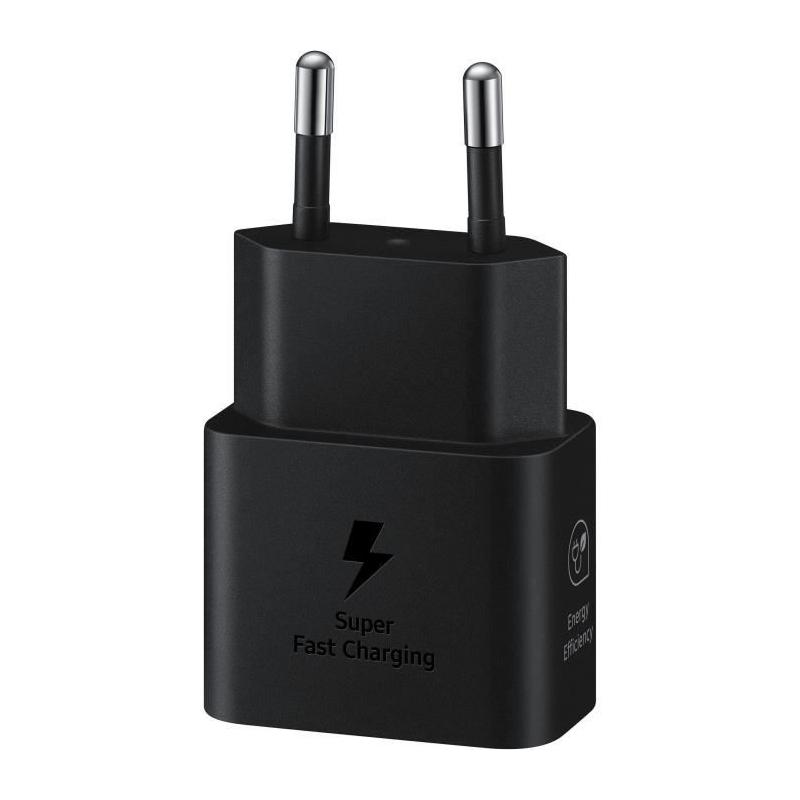 Chargeur téléphone SAMSUNG 25W USB C rapide noir