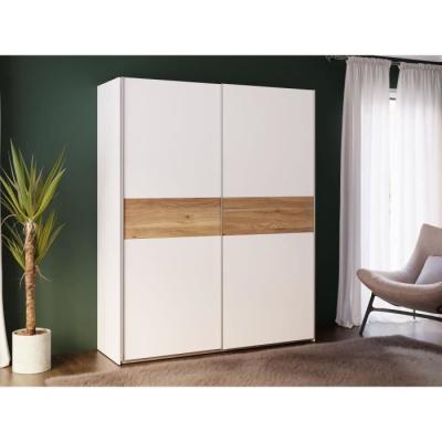 Armoire de chambre SAGITTA - Blanc mat 2 portes coulissantes