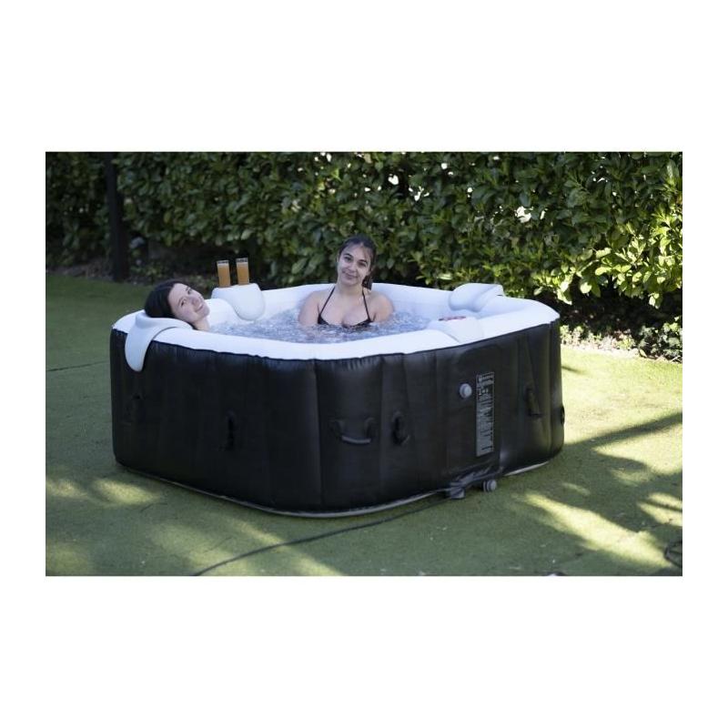 Spa gonflable carré 6 places avec bandeau LED - AC02-LED
