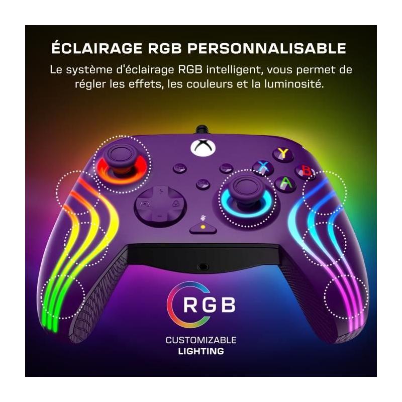 Manette de jeu Afterglow Wave pour Xbox - RGB Violet