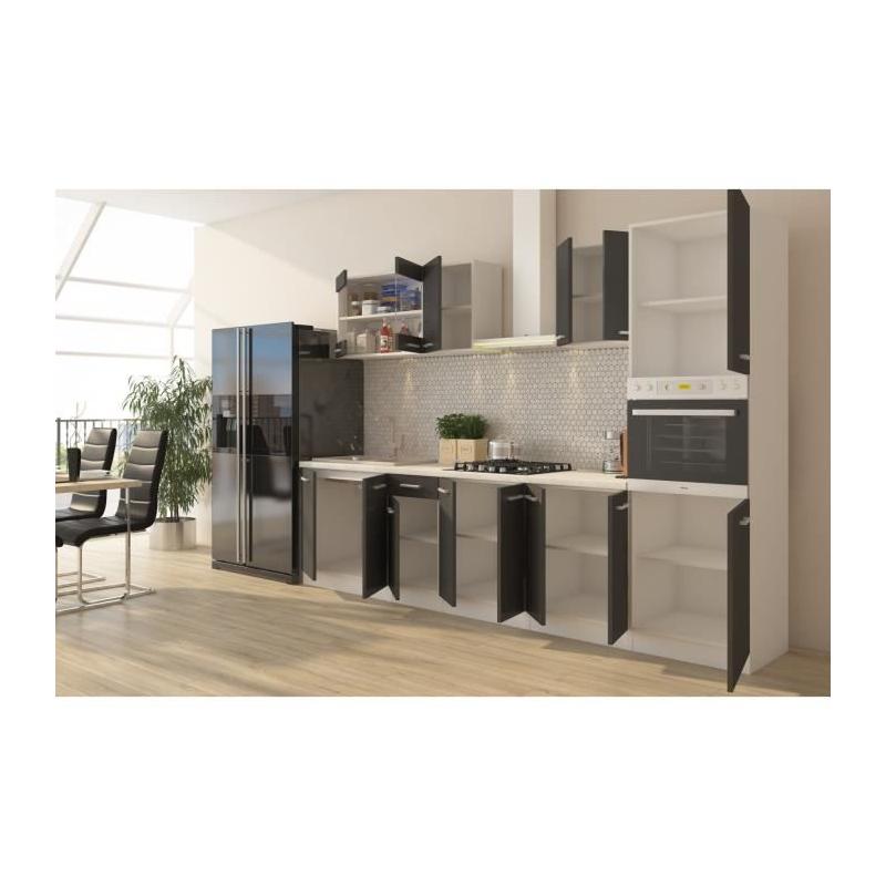 Cuisine ULTRA avec colonne four - 300 cm - Gris mat