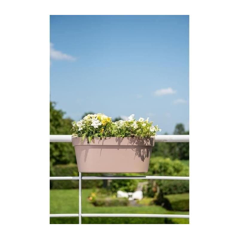 Jardinière crochet GARDEN ID Star - Taupe 50 x 21 cm - Fixation facile