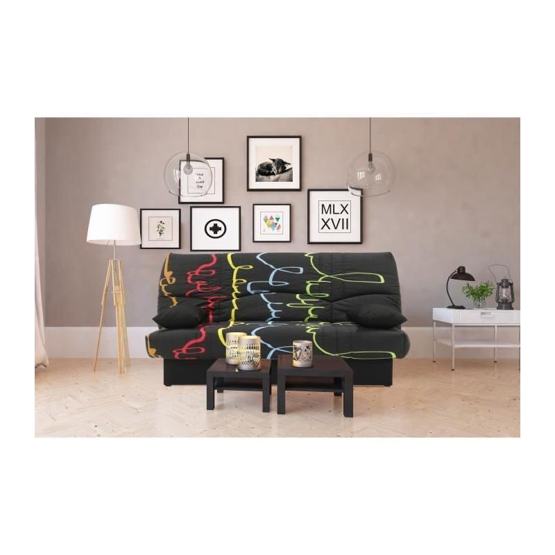 Banquette clic clac 3 places graffiti contemporain - L 190 x P92 cm - DREAM