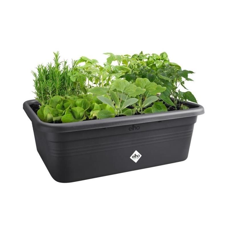 Bac à fleurs Elho Green Basics 76x57x27 cm - Noir - Pot de fleur recyclé