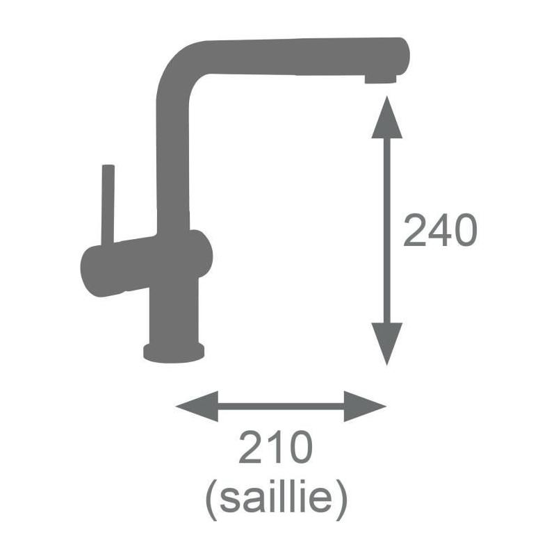 Robinet Evier Carré avec Douchette Extractible - Chromé