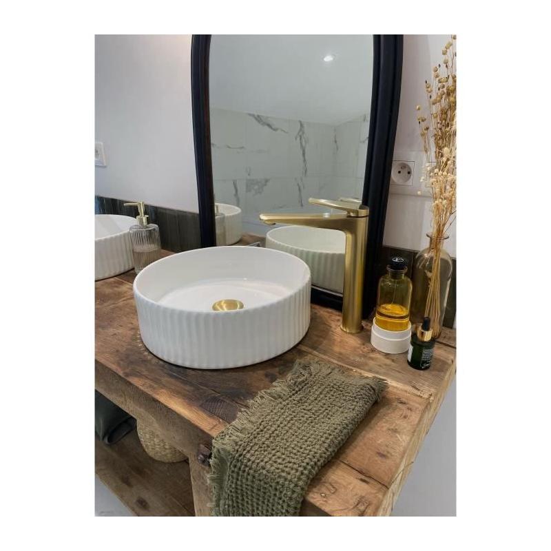Robinetterie de Salle de Bain: Mitigeur Lavabo GLOSS HAUT en Laiton Brossé