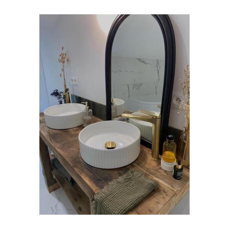 Robinetterie de Salle de Bain: Mitigeur Lavabo GLOSS HAUT en Laiton Brossé