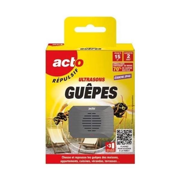 Répulsif ultrasons - ACTO - Spécial guepes - Chasse et repousse - 15m² max