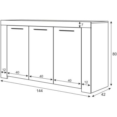 Buffet AMBIT: Style béton satiné pour un rangement moderne