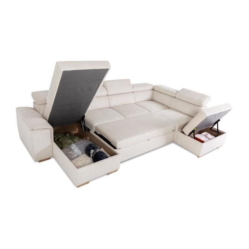 Canapé d'angle convertible panoramique DAYTONA - Spacieux et pratique