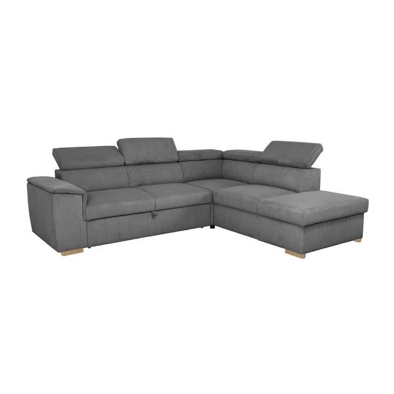 Canapé d'angle convertible réversible 5 places - DAYTONA Anthracite