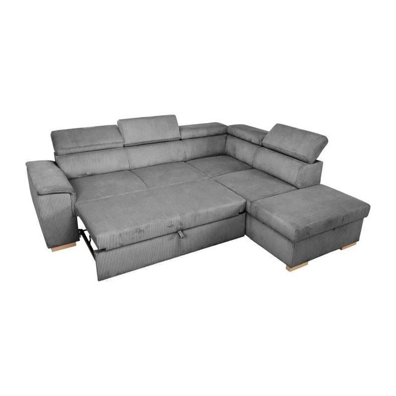 Canapé d'angle convertible réversible 5 places - DAYTONA Anthracite