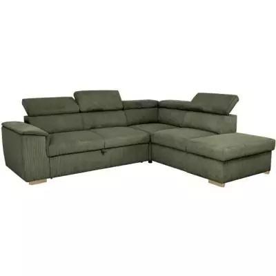 Canapé d'angle convertible réversible 5 places - DAYTONA - Tissu Lincoln Kaki