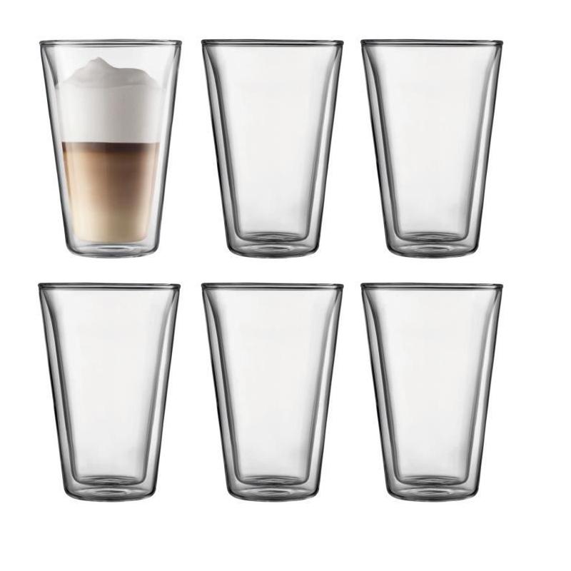 Six verres thermo BODUM Canteen Double paroi 0.4 l Transparent