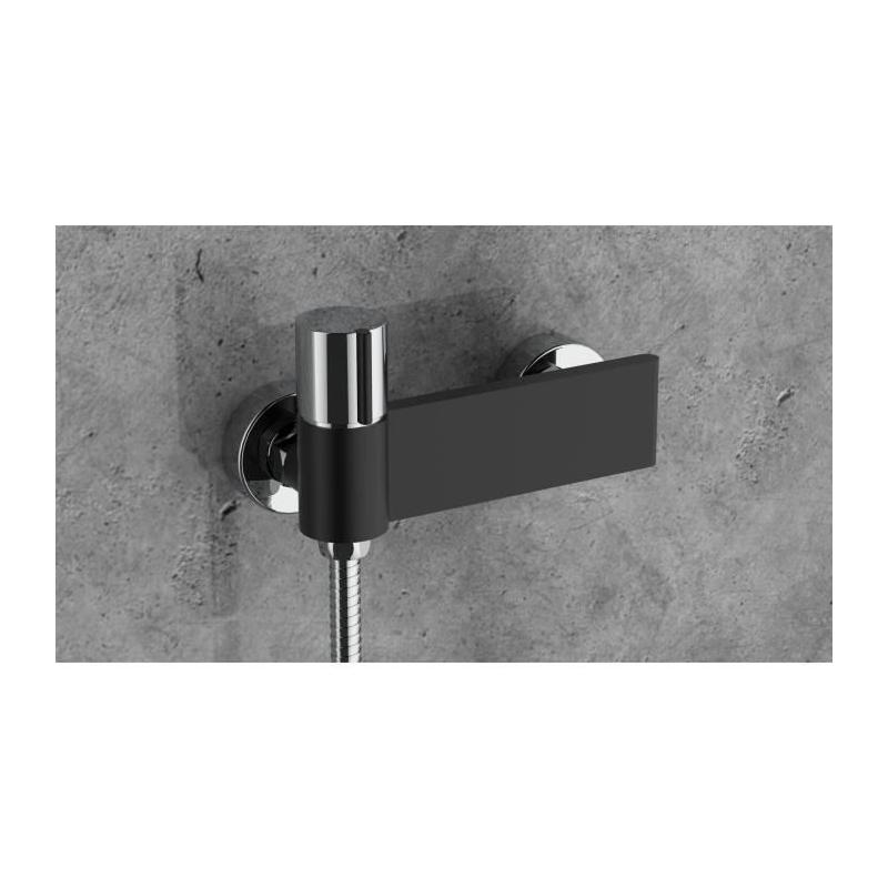 Mitigeur douche Edouard Rousseau - BLACK STEEL - Noir / Chromé