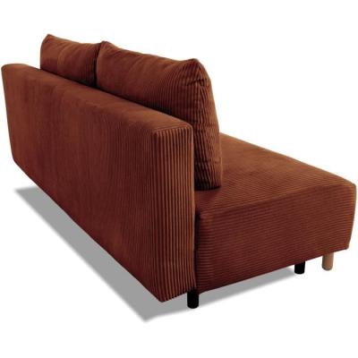 Canapé convertible 3 places GINO - Tissu Lincoln terracotta - Avec coffre