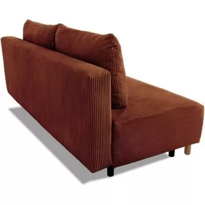 Canapé convertible 3 places GINO - Tissu Lincoln terracotta - Avec coffre