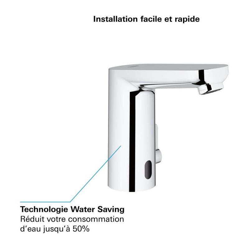 Robinet lavabo infrarouge GROHE Get E - limitateur température