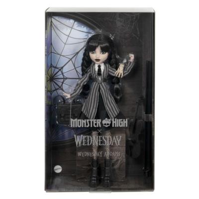 Poupée Monster High Mercredi Addams en Uniforme avec La Chose