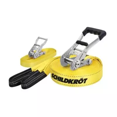 Slackline SCHILDKROT 15m - En Métal - Avec Sangle d'Apprentissage