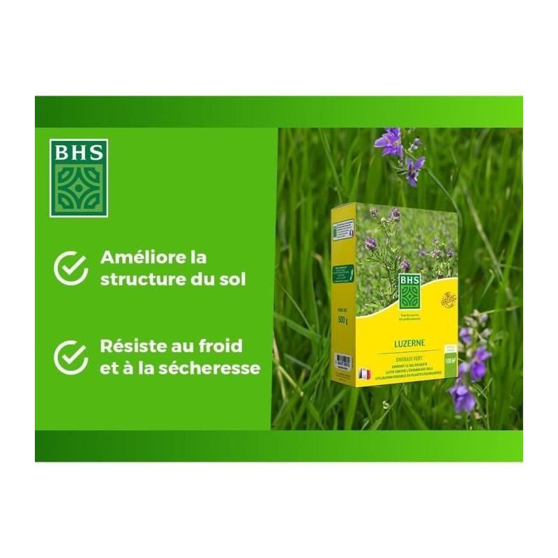Améliorez votre sol avec Luzerne BHS - 500g | Gazon Naturel