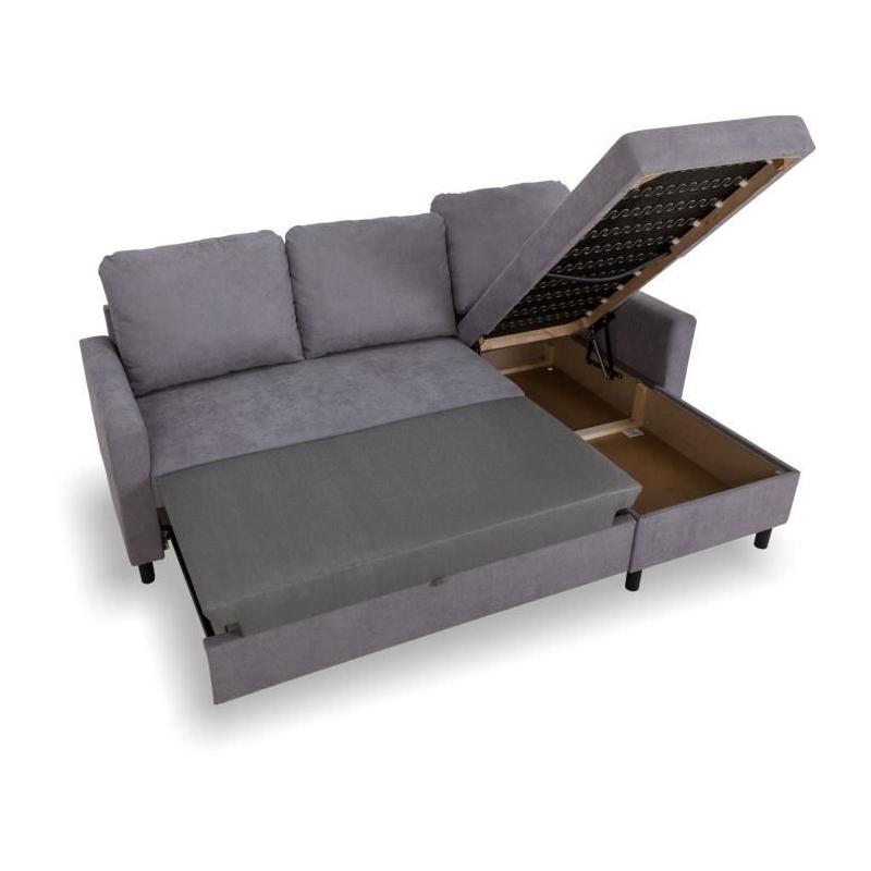 Canapé d'angle convertible 4 places AYA Gris
