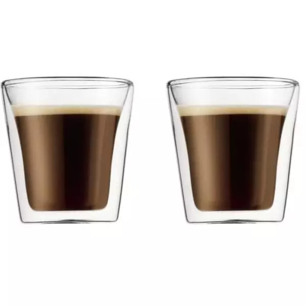 Set 2 verres - BODUM - Canteen - Double paroi - 0.1 l - Transparent