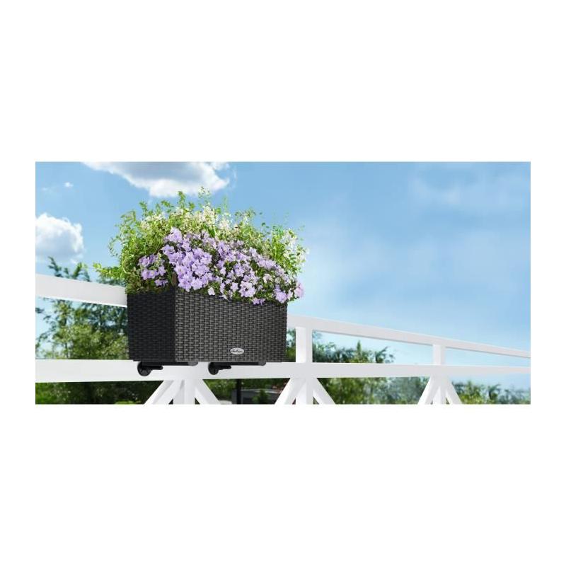 Lechuza Balconera Cottage 50 Kit Complet Granit - Jardinière élégante pour votre balcon