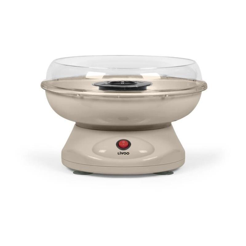 Machine a barbe a papa - LIVOO - DOM468C - 450W - Cuve et couvercle amovibles - Cuillere doseuse et 10 sticks en bambou inclus
