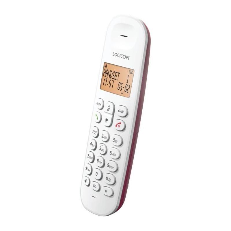 Téléphone fixe sans fil LOGICOM DECT ILOA 150 SOLO - Framboise