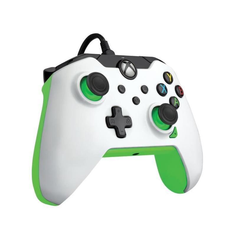 Manette de jeu - Xbox Series X|S, Xbox One et PC - NEON White - Filaire - PDP - Blanc