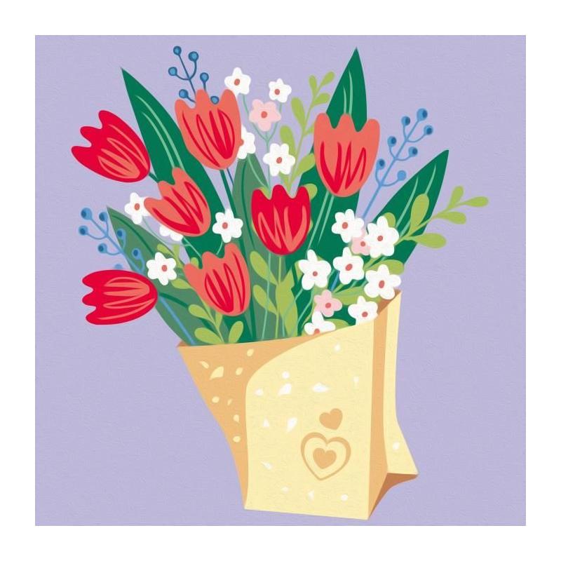 Peinture par numéros: Bouquet de tulipes 20x20 cm - Ravensburger