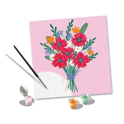 Peinture par numéros 20x20 cm - Bouquet de coquelicots