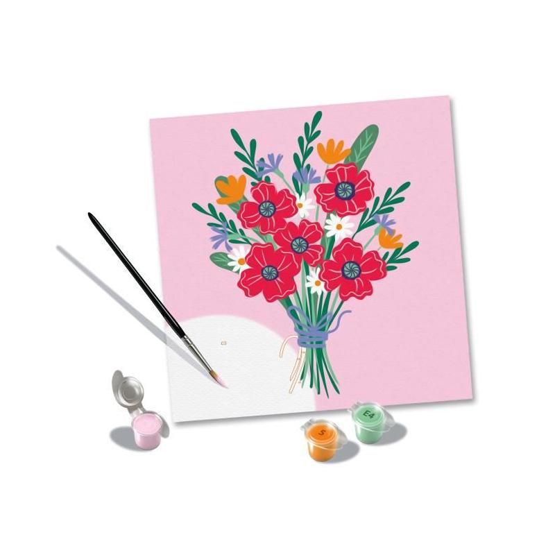Peinture par numéros 20x20 cm - Bouquet de coquelicots