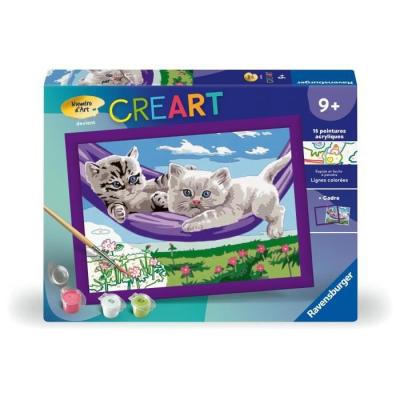 Kit de peinture par numéros CreArt Kids - Chatons dans le hamac
