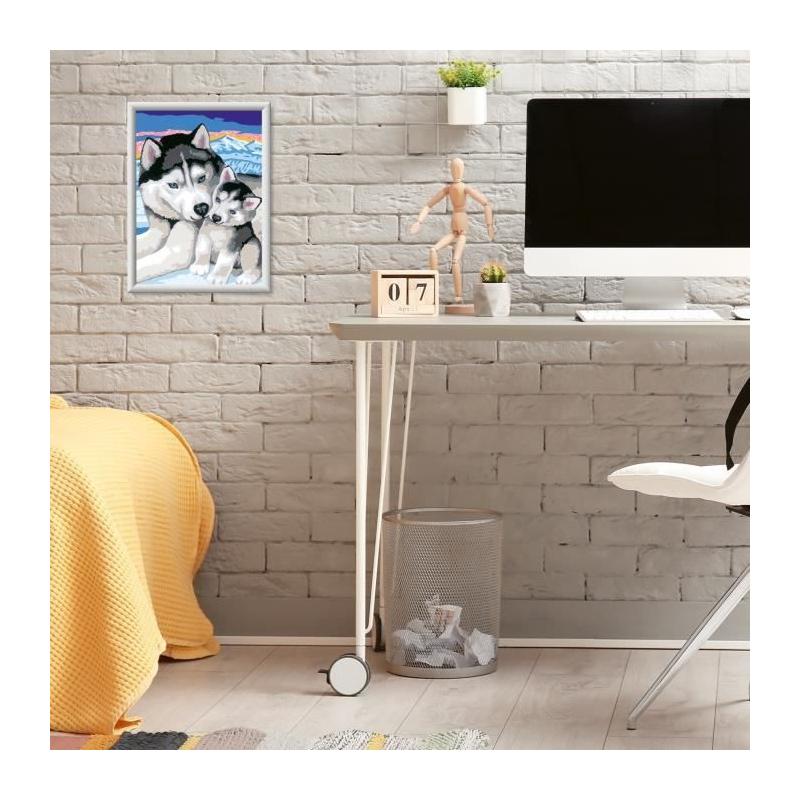 Kit de peinture par numéros Husky doux bisous - 18x24cm - Ravensburger