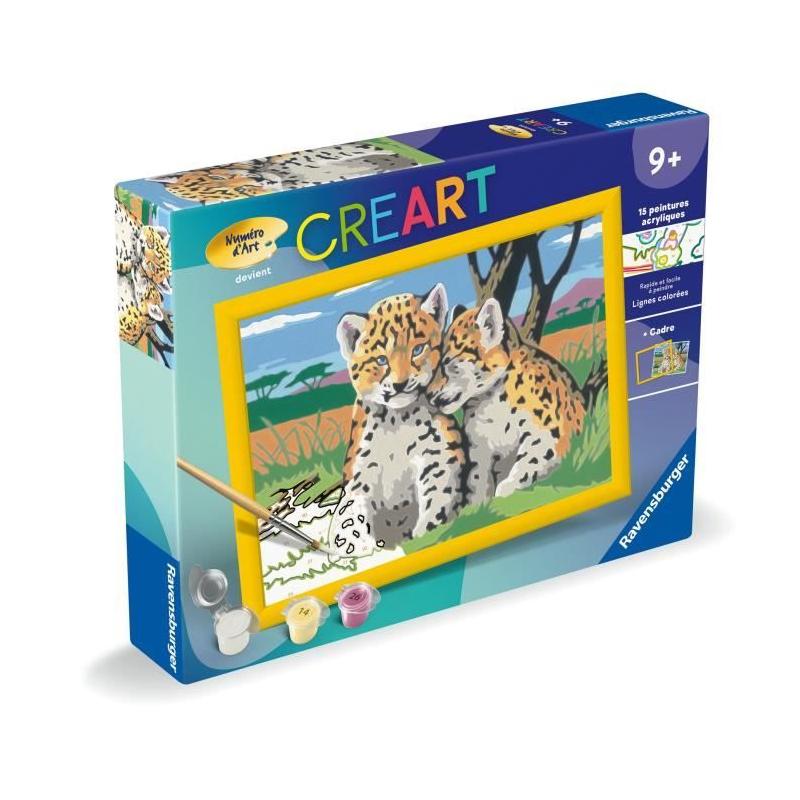Kit de peinture par numéros Ravensburger 18x24cm Petits léopards - Pour les petits artistes dès 9 ans