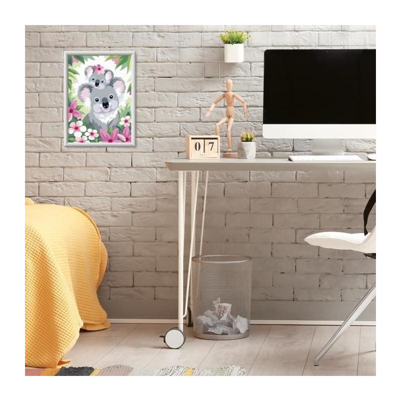 Peinture par numéros: Maman koala et son bébé, kit créatif!