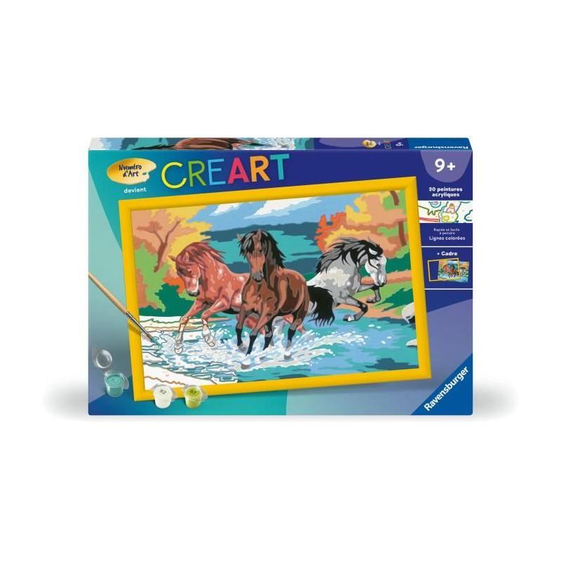 Kit de peinture par numéros pour enfants - Horde de chevaux 