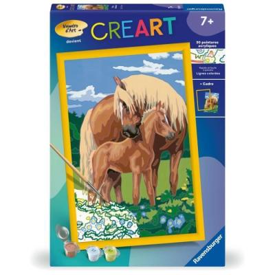 Kit de peinture par numéros Ravensburger - Fiers chevaux pour enfants