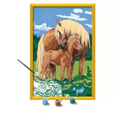 Kit de peinture par numéros Ravensburger - Fiers chevaux pour enfants Kit de peinture par numéros Ravensburger - Fiers chevaux pour enfants
