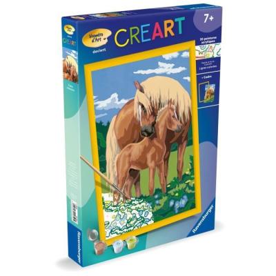 Kit de peinture par numéros Ravensburger - Fiers chevaux pour enfants