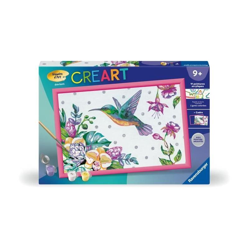 Kit de peinture par numéros Ravensburger pour enfants - Colibri et fleurs exotiques