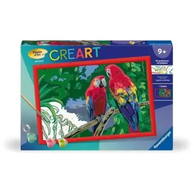 Kit de peinture par numéros "Perroquets" pour enfants dès 7 ans