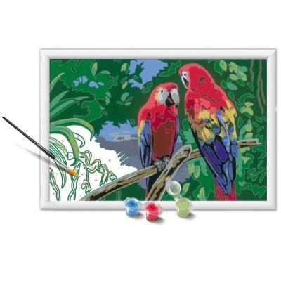 Kit de peinture par numéros "Perroquets" pour enfants dès 7 ans