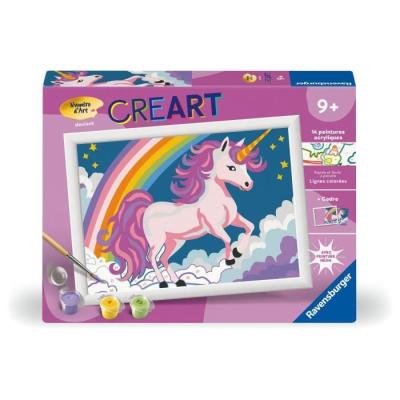Peinture Licorne Néon 18x24cm: Kit de peinture par numéros pour enfants